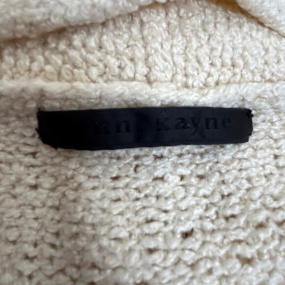 JENNI KAYNE Duster Cardigan Sweater Coat SZ XS Cream Wool Silk Blend Minimalist - Picture 3 of 5